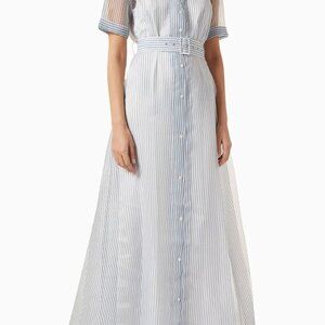 STAUD Millie Striped Maxi Dress in Organza EASTER SPRING WEDDING GUEST DRESS